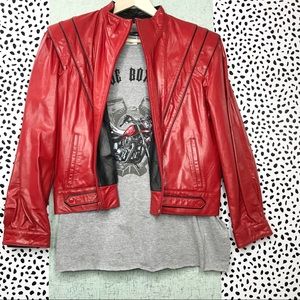Vintage 80s Winlit | Red Leather Jacket